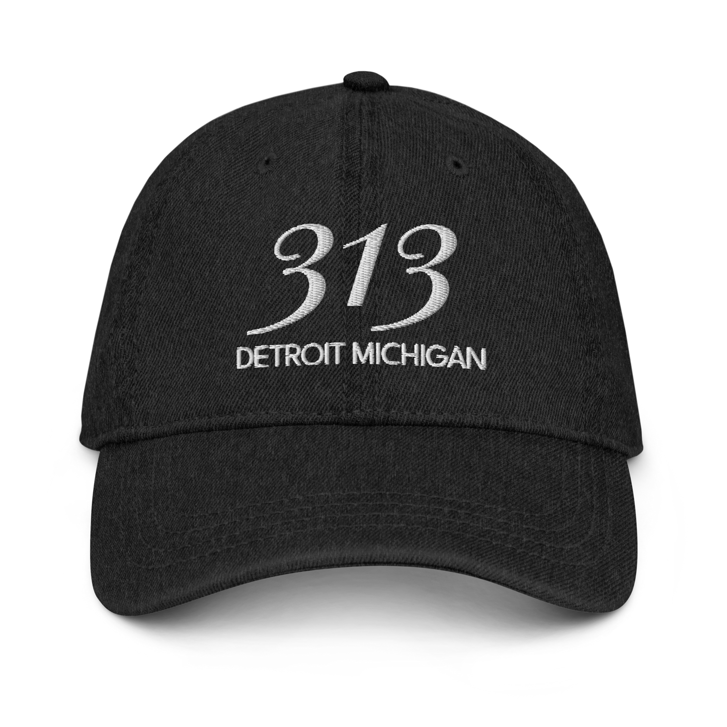 '313 Detroit Michigan' Denim Baseball Cap