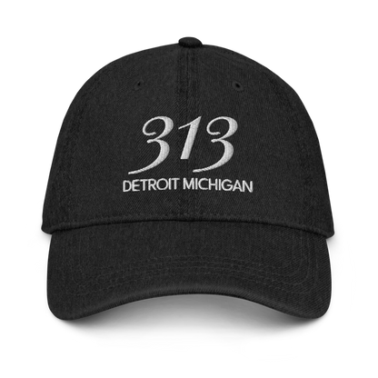 '313 Detroit Michigan' Denim Baseball Cap