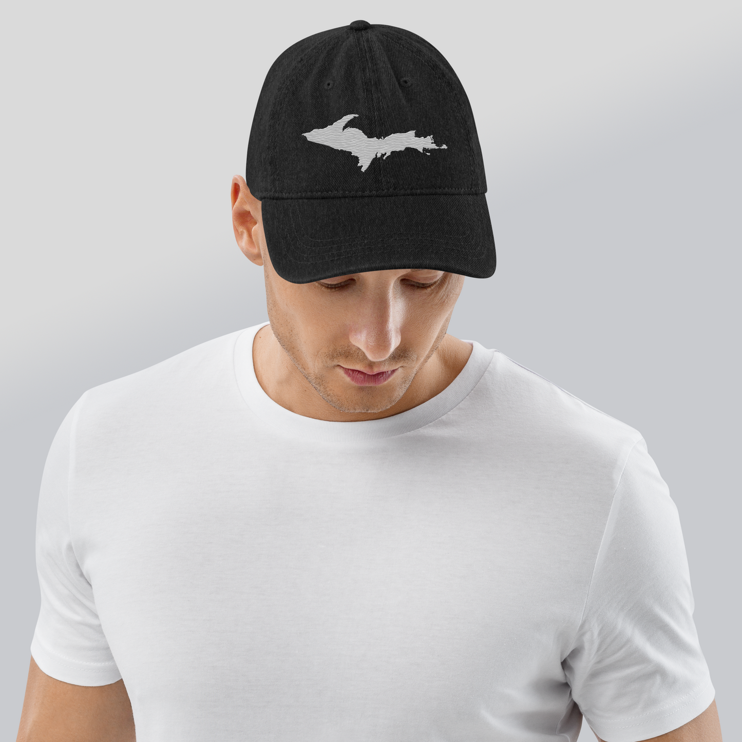 Upper Peninsula Denim Baseball Cap | Platinum