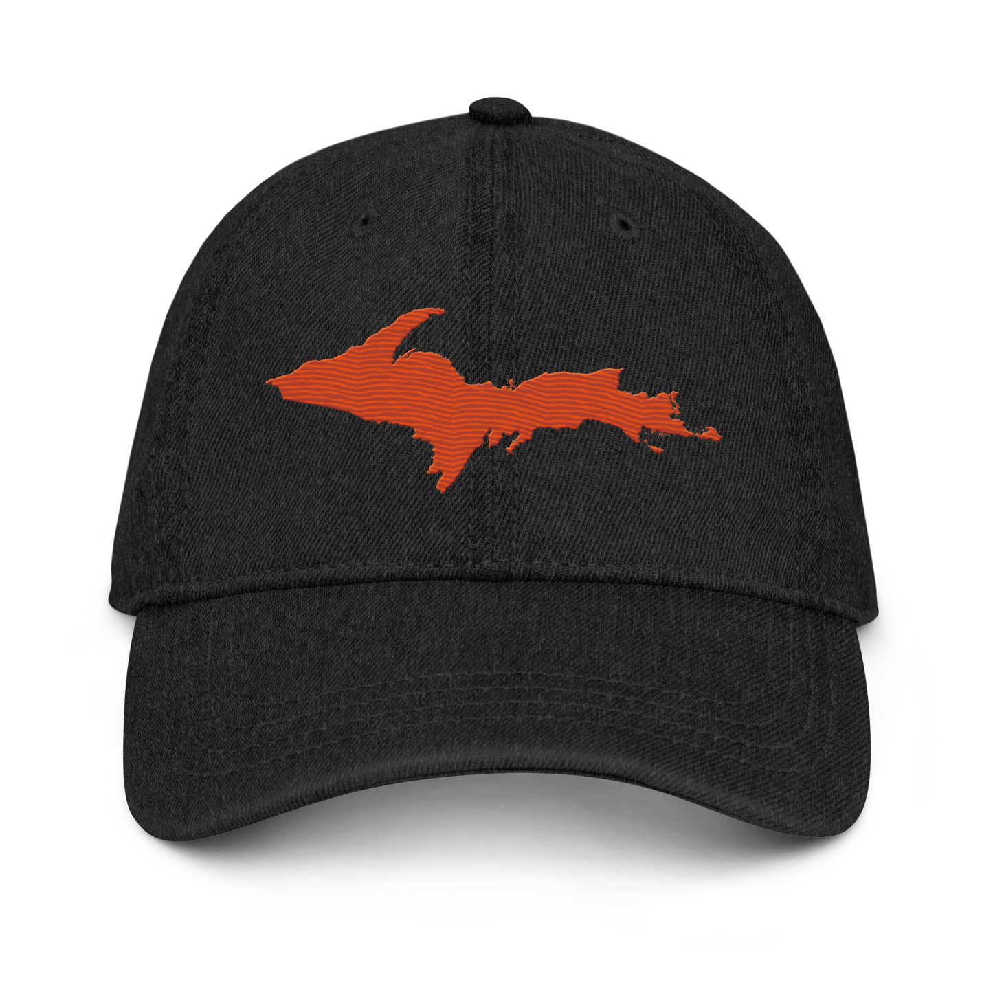 Upper Peninsula Denim Baseball Cap | Maple Leaf Orange