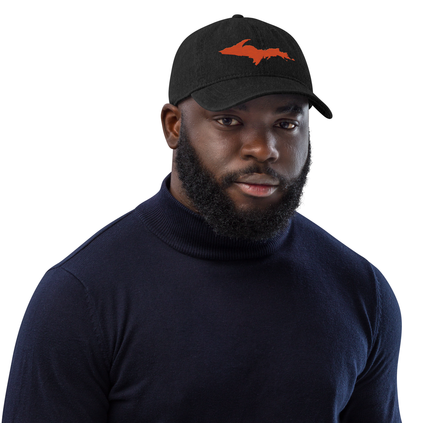 Upper Peninsula Denim Baseball Cap | Maple Leaf Orange