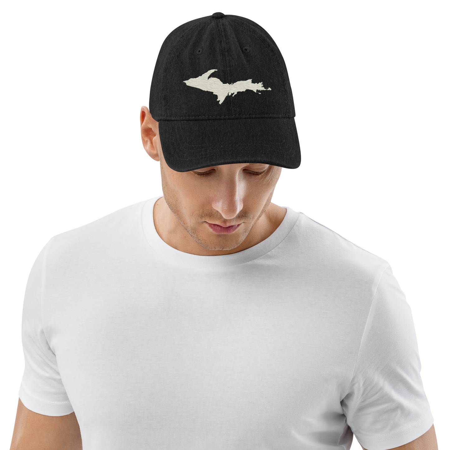 Upper Peninsula Denim Baseball Cap | Ivory White