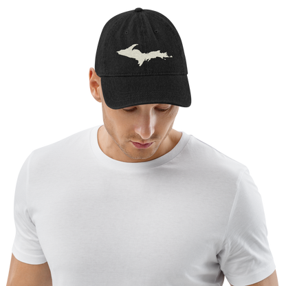 Upper Peninsula Denim Baseball Cap | Ivory White