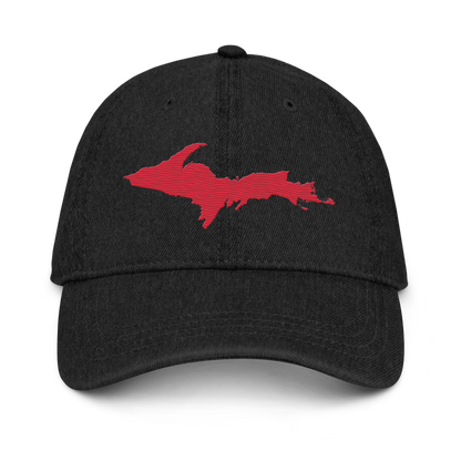 Upper Peninsula Denim Baseball Cap | Lighthouse Red