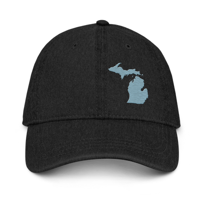 Michigan Denim Baseball Cap | Opal Blue Outline