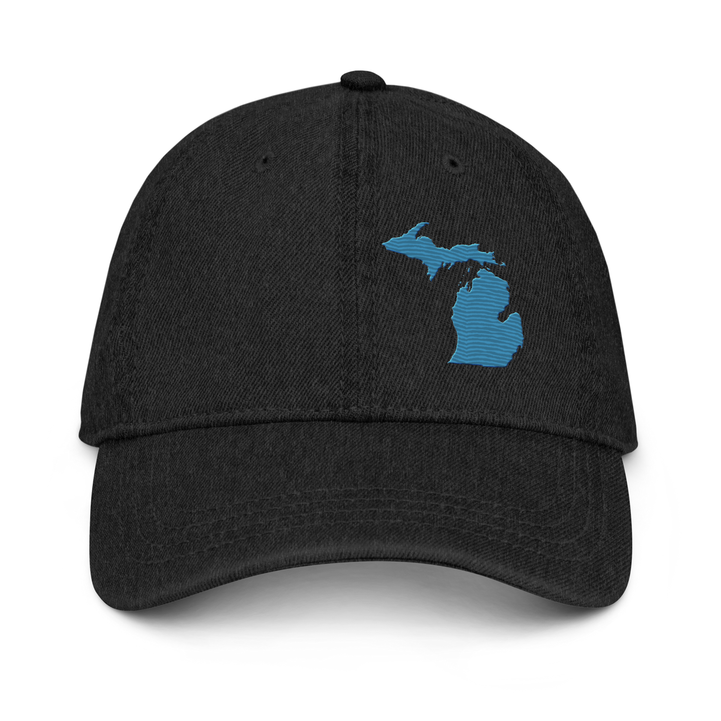 Michigan Denim Baseball Cap | Traverse Blue Outline