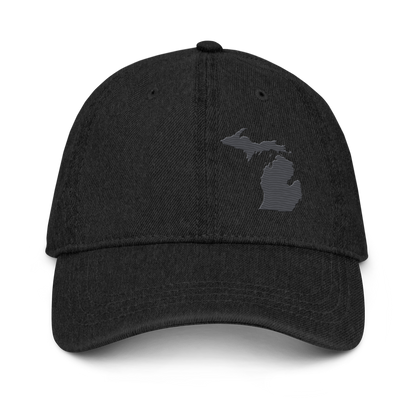 Michigan Denim Baseball Cap | Iron Ore Grey Outline