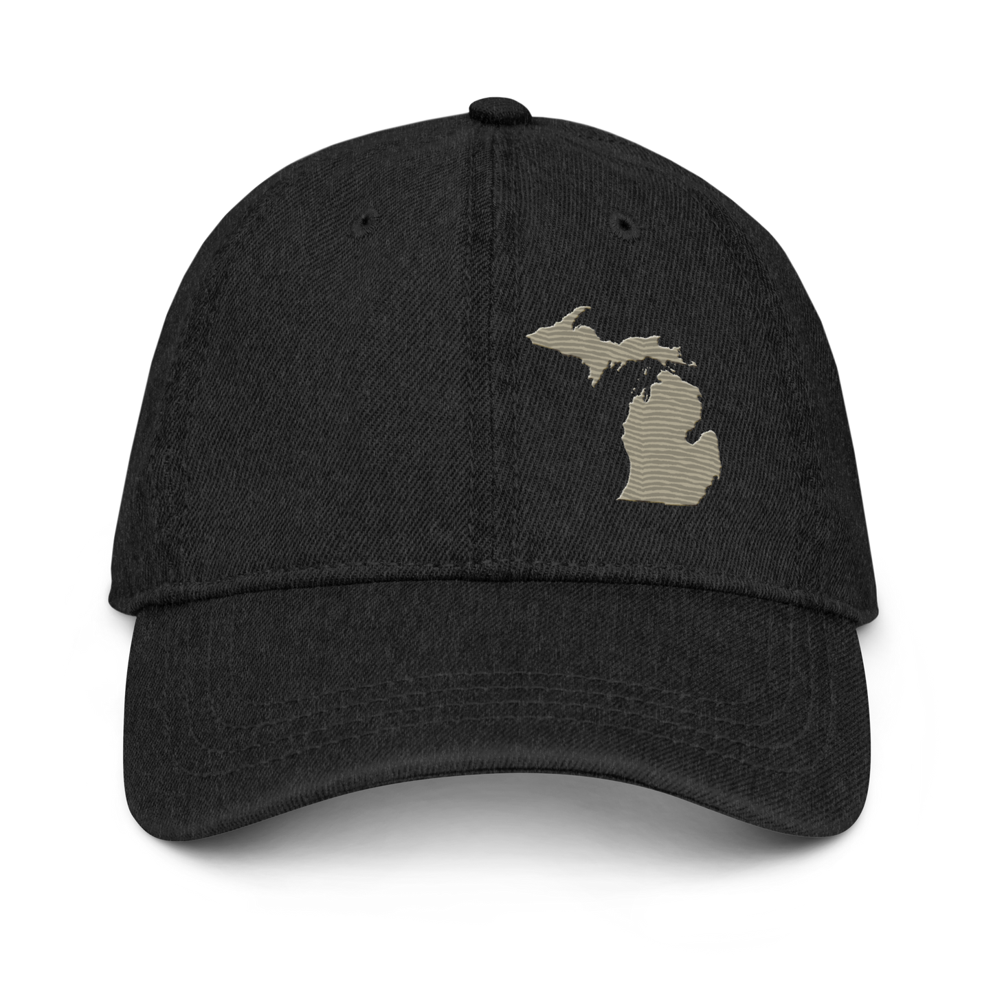 Michigan Denim Baseball Cap | Petoskey Beige Outline