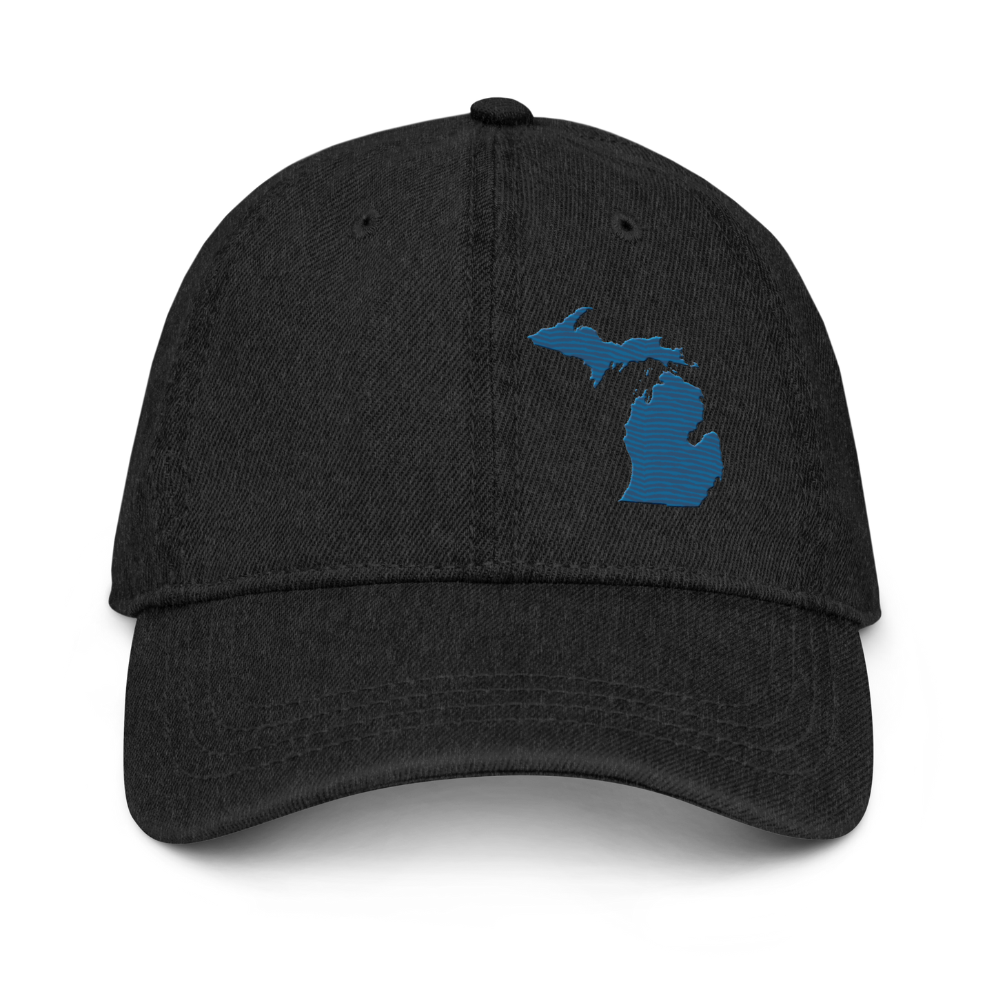 Michigan Denim Baseball Cap | Blueberry Outline