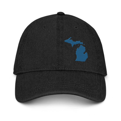 Michigan Denim Baseball Cap | Blueberry Outline