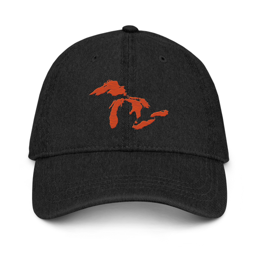 Great Lakes Denim Baseball Cap | Maple Leaf Orange