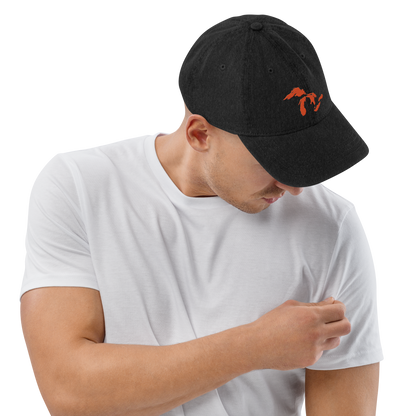 Great Lakes Denim Baseball Cap | Maple Leaf Orange