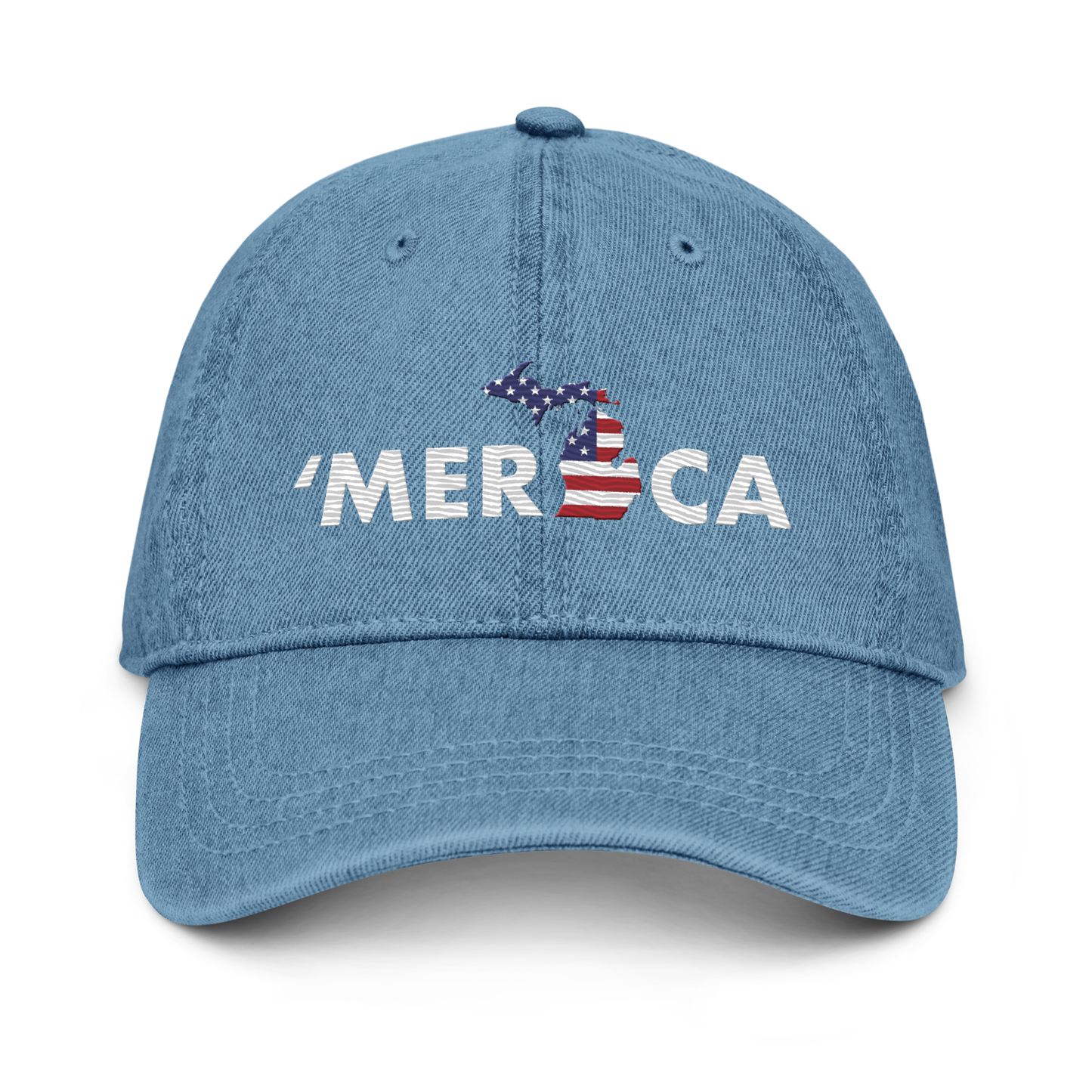 Michigan 'Merica' Denim Baseball Cap