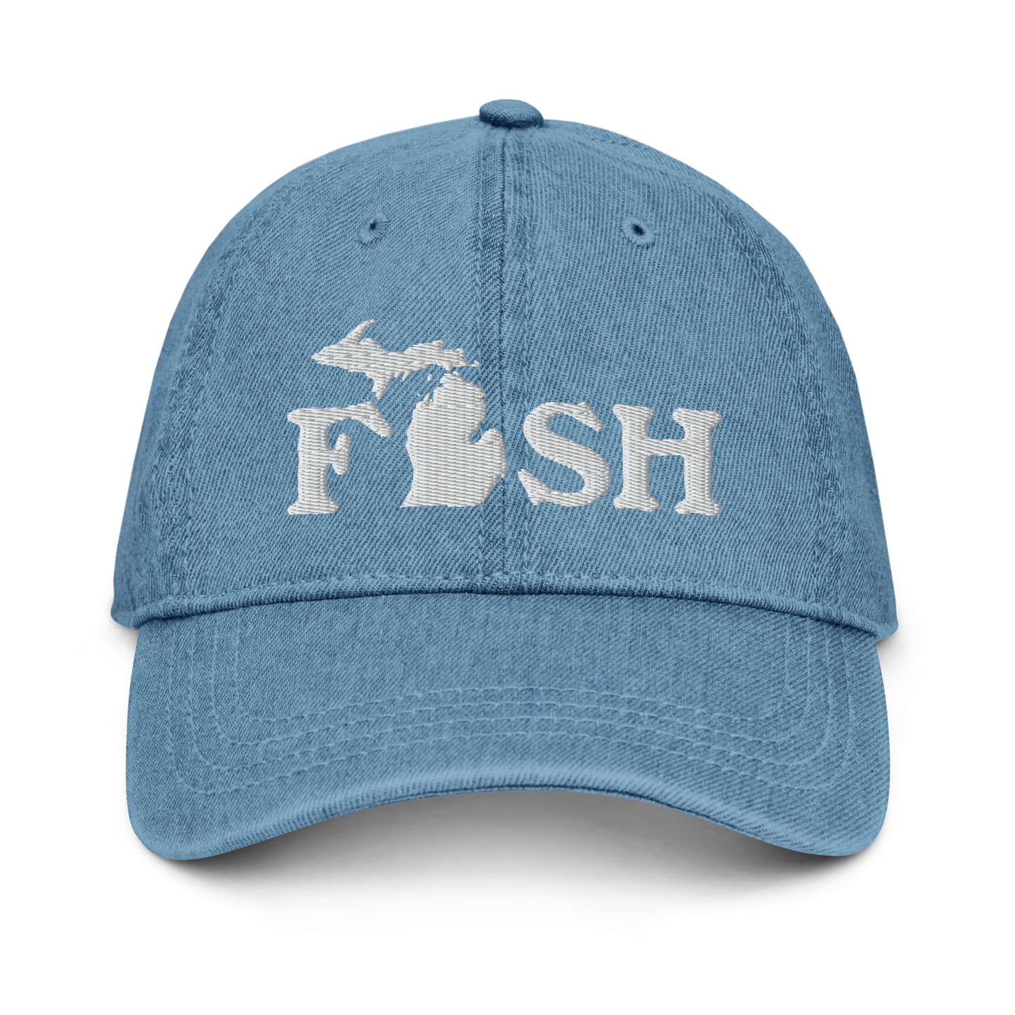 Michigan 'Fish' Denim Baseball Cap