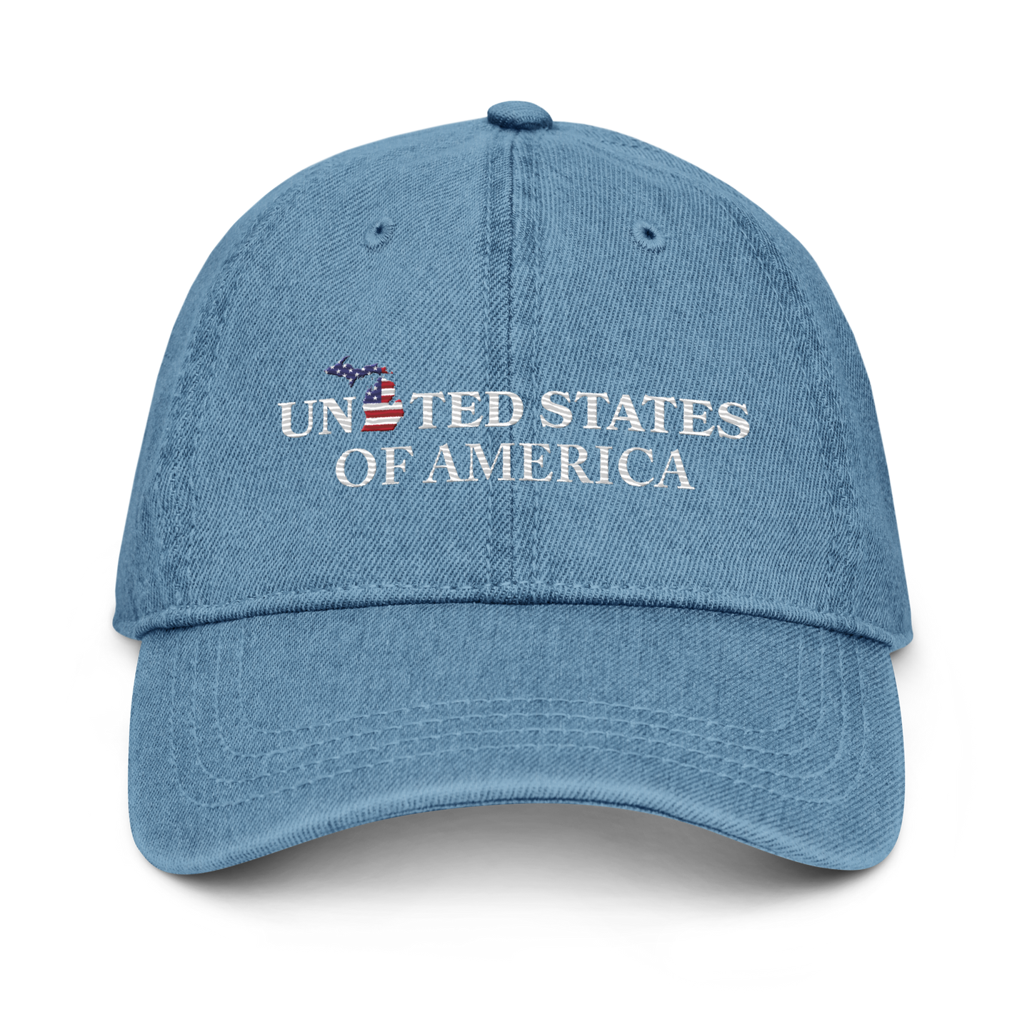 'United States of America' Denim Baseball Cap (Michigan Patriot Edition)