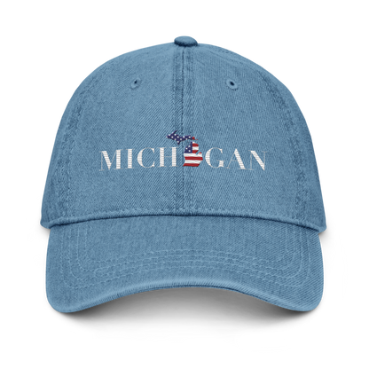 'Michigan' Denim Baseball Cap (Didone Patriot Edition)