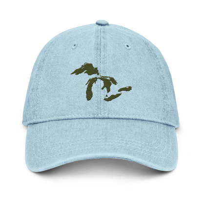 Great Lakes Denim Baseball Cap (Army Green)