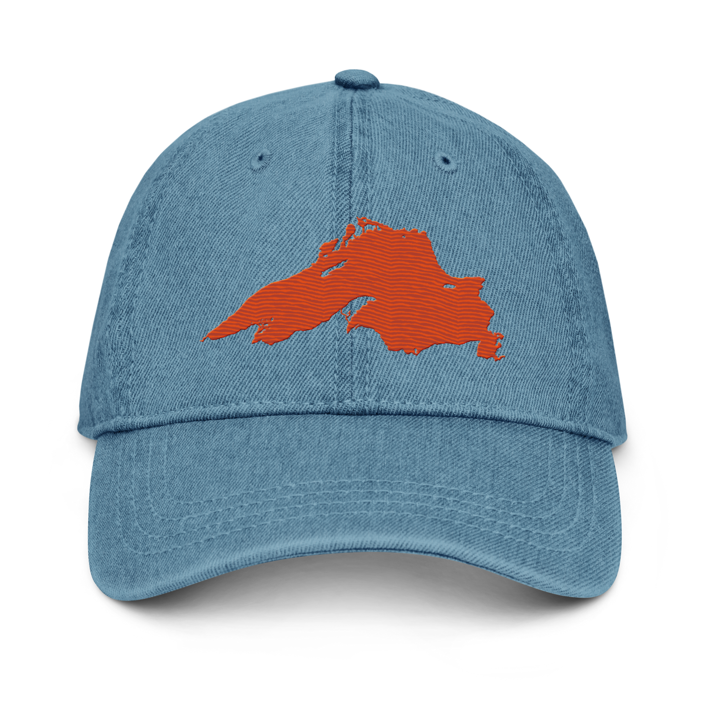 Lake Superior Denim Baseball Cap | Maple Leaf Orange