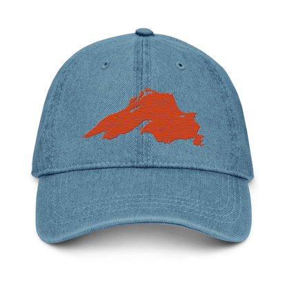 Lake Superior Denim Baseball Cap | Maple Leaf Orange