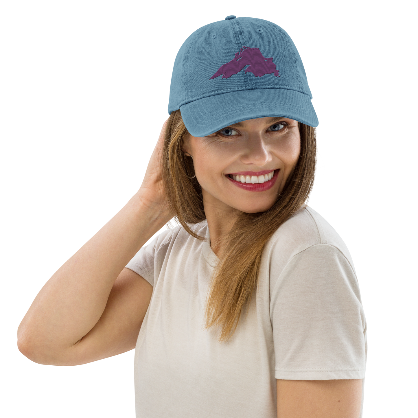 Lake Superior Denim Baseball Cap | Plum