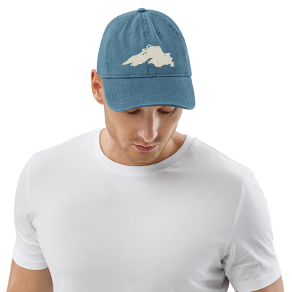 Lake Superior Denim Baseball Cap | Ivory White