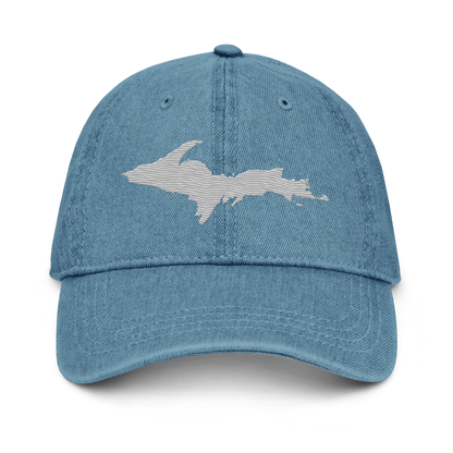 Upper Peninsula Denim Baseball Cap | Platinum