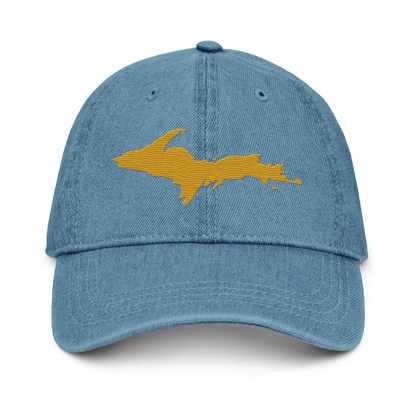 Upper Peninsula Denim Baseball Cap | Gold