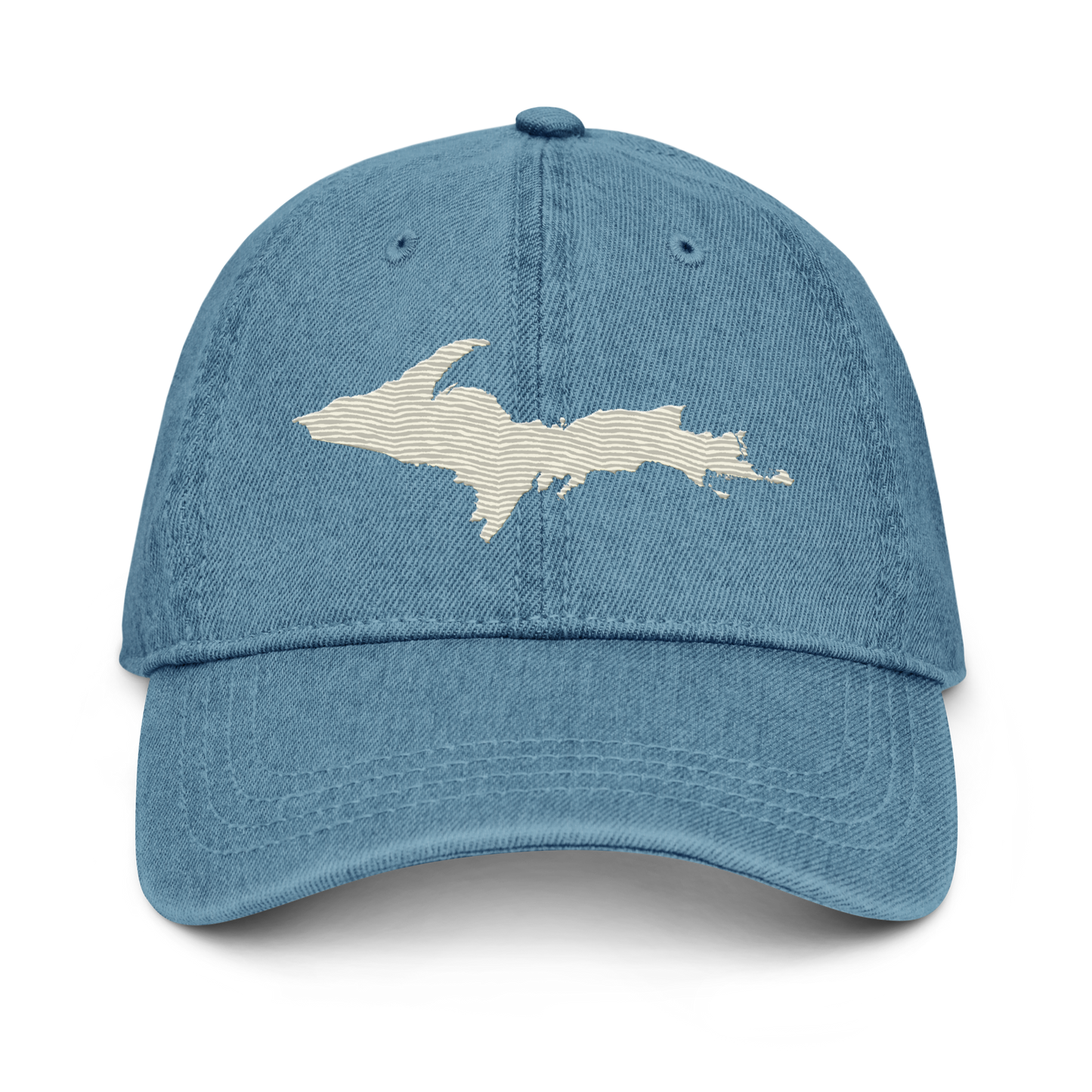 Upper Peninsula Denim Baseball Cap | Ivory White