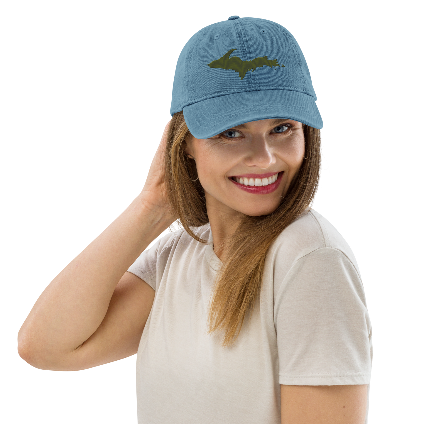 Upper Peninsula Denim Baseball Cap | Army Green