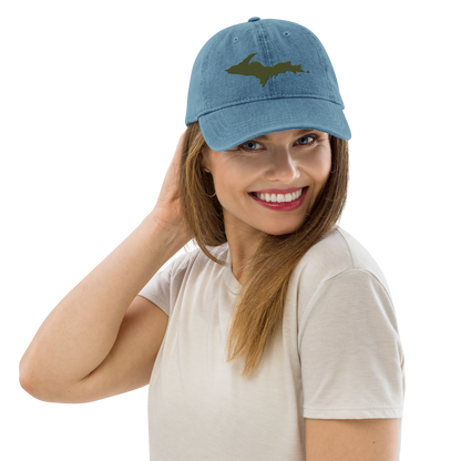 Upper Peninsula Denim Baseball Cap | Army Green