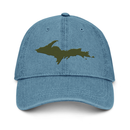 Upper Peninsula Denim Baseball Cap | Army Green