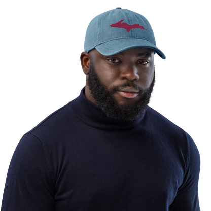 Upper Peninsula Denim Baseball Cap | Ruby Red