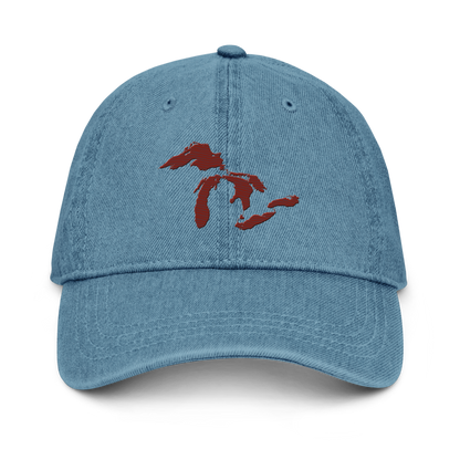 Great Lakes Denim Baseball Cap | Cherryland Red