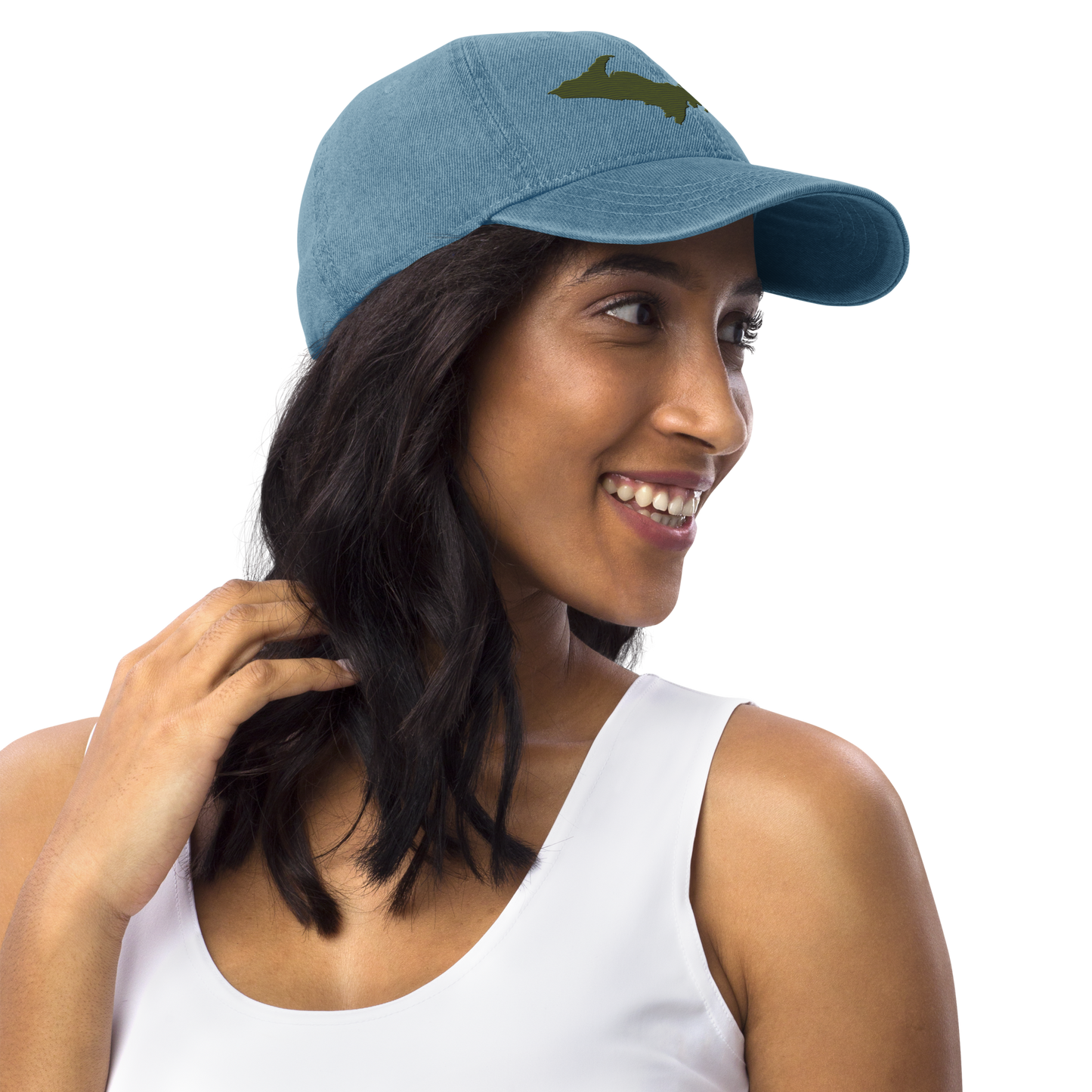 Upper Peninsula Denim Baseball Cap | Army Green