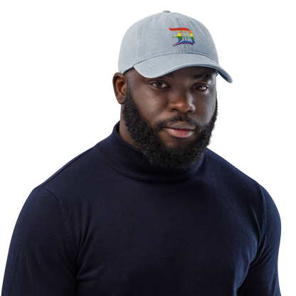 Detroit 'Old English D' Denim Baseball Cap (Rainbow Pride Edition)