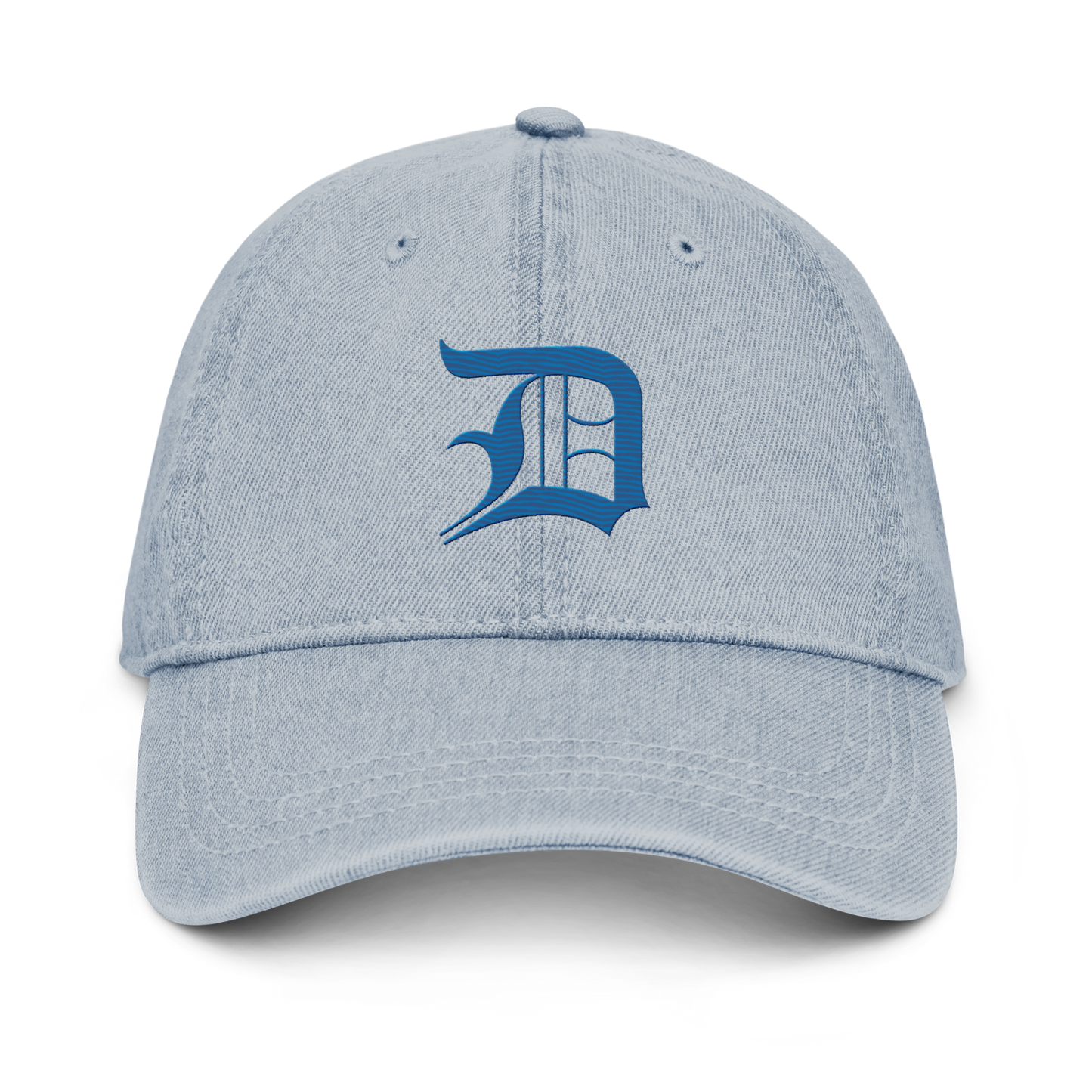 Detroit 'Old English D' Denim Baseball Cap (Azure)