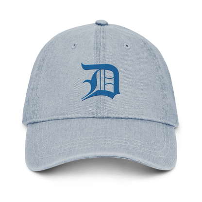 Detroit 'Old English D' Denim Baseball Cap (Azure)