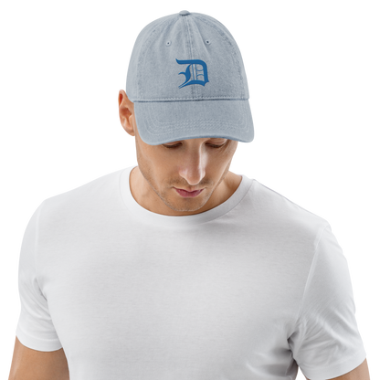 Detroit 'Old English D' Denim Baseball Cap (Azure)