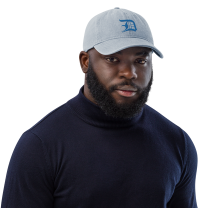 Detroit 'Old English D' Denim Baseball Cap (Azure)