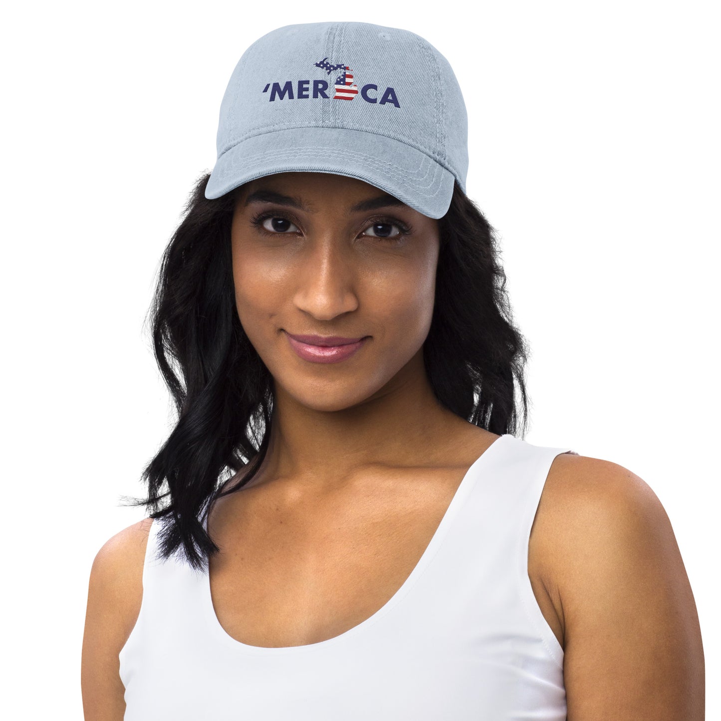 Michigan 'Merica' Denim Baseball Cap