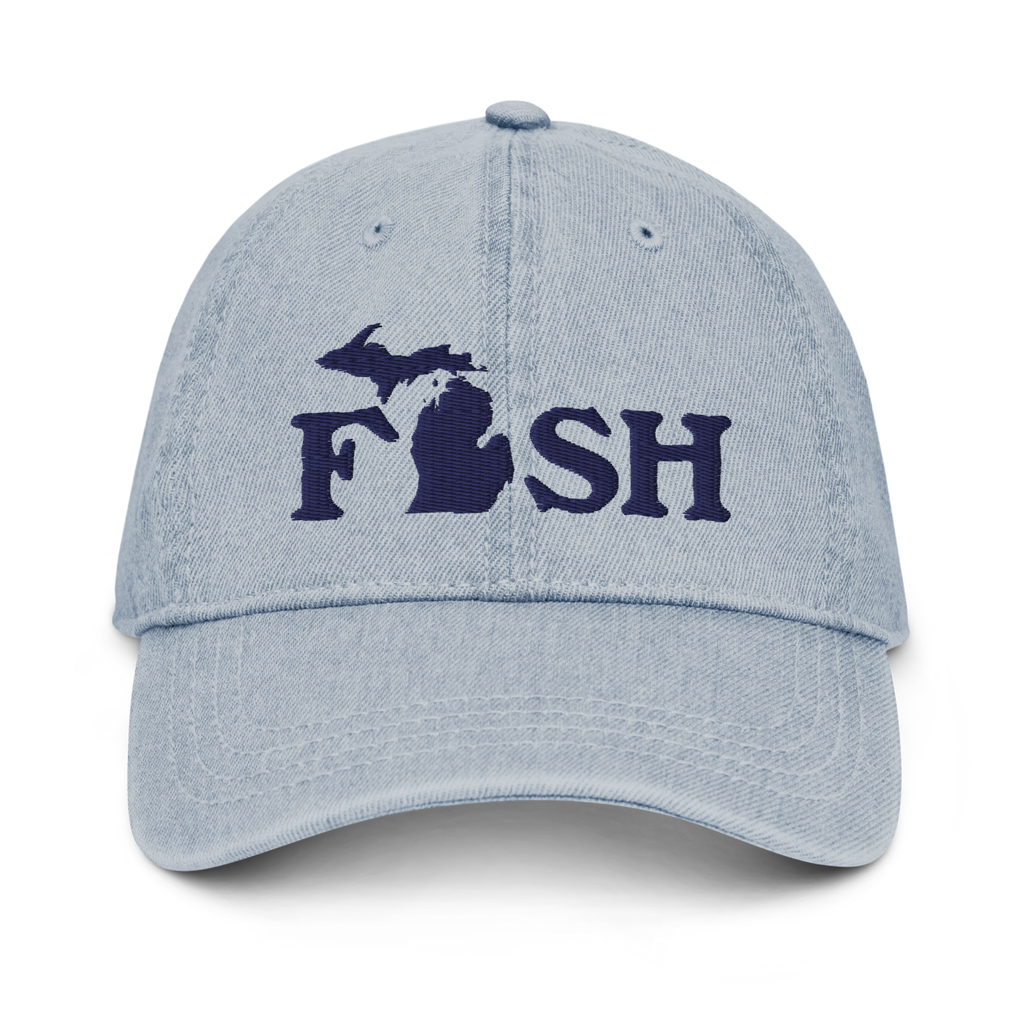 Michigan 'Fish' Denim Baseball Cap