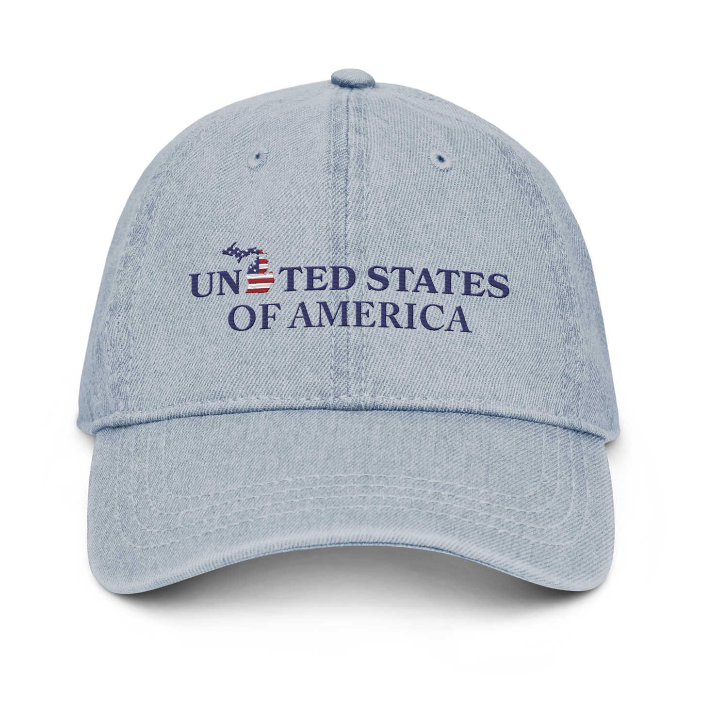 'United States of America' Denim Baseball Cap (Michigan Patriot Edition)