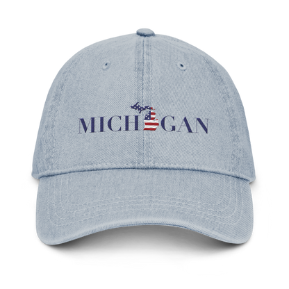 'Michigan' Denim Baseball Cap (Didone Patriot Edition)