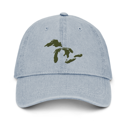 Great Lakes Denim Baseball Cap (Army Green)