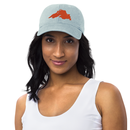 Lake Superior Denim Baseball Cap | Maple Leaf Orange