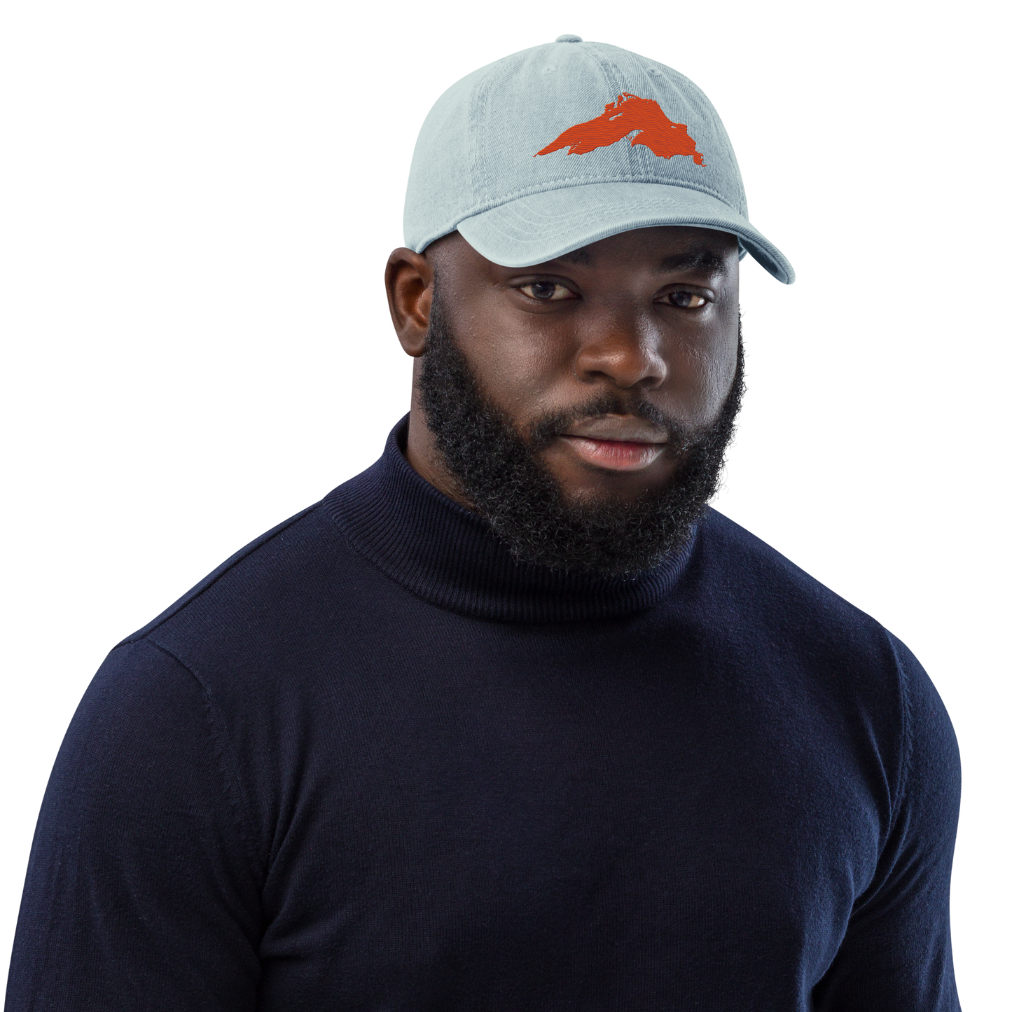 Lake Superior Denim Baseball Cap | Maple Leaf Orange