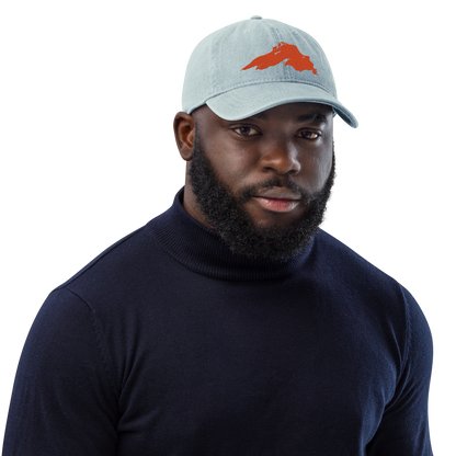 Lake Superior Denim Baseball Cap | Maple Leaf Orange