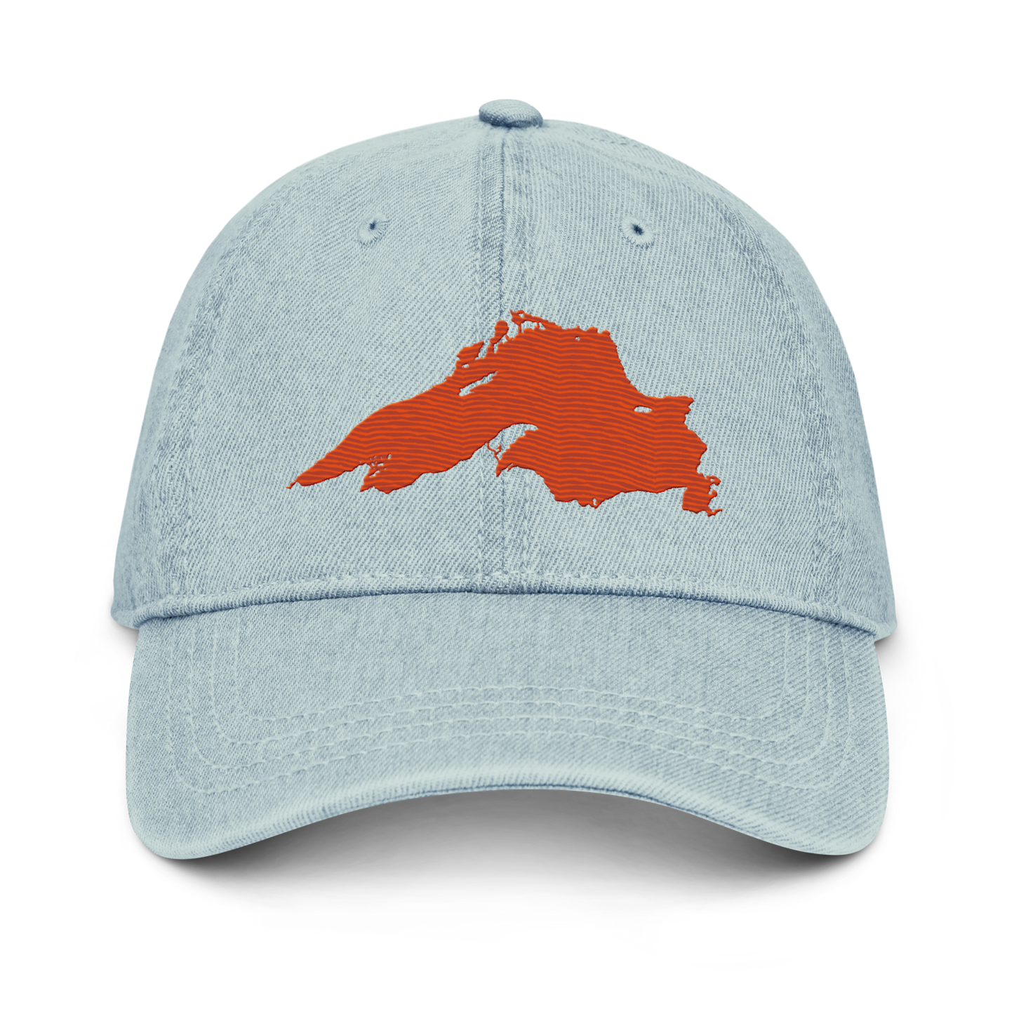 Lake Superior Denim Baseball Cap | Maple Leaf Orange