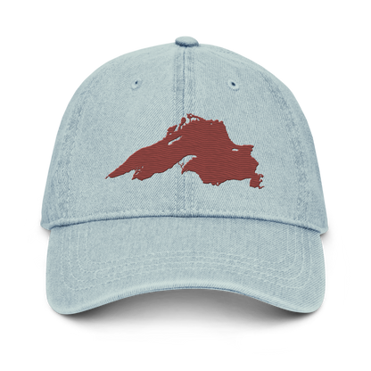 Lake Superior Denim Baseball Cap | Ore Dock Red