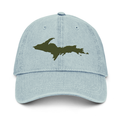 Upper Peninsula Denim Baseball Cap | Army Green